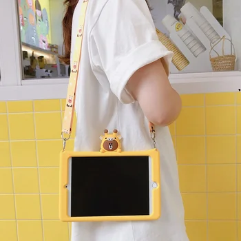 

For IPad 1 2 Air/pro 9.7 Case Cute Bear Giraffe Kids Cover For IPad 9.7 2018 2017 Mini 1/2/3/4/5 Soft Silicone Stand Cases