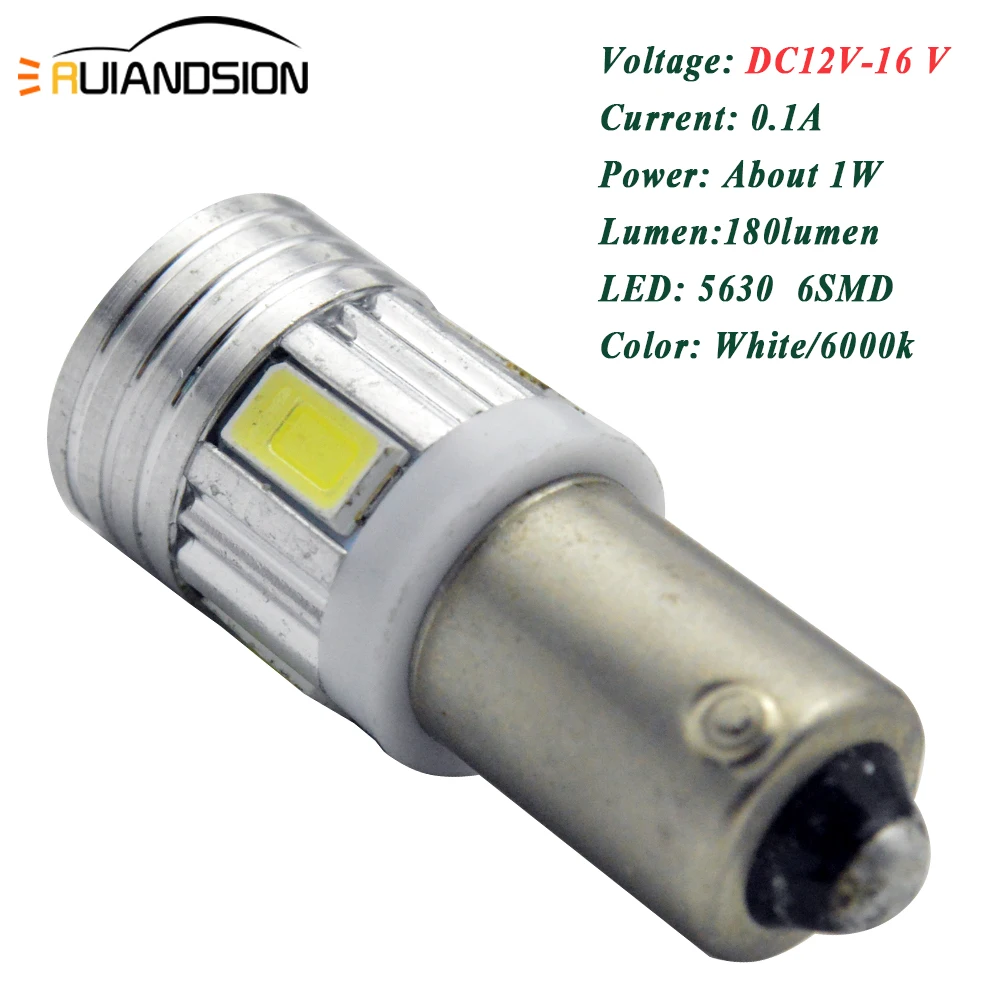 Светодиодные лампы BA9S BAX9S BAY9S 6 SMD 5630 светодиодные T4W H6W H21W для стайлинга автомобиля