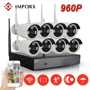 

960P 8CH Home Security Wifi CCTV System Wireless NVR Kit 1.3MP Indoor Outdoor Waterproof IP Camera P2P Video Surveillance Set