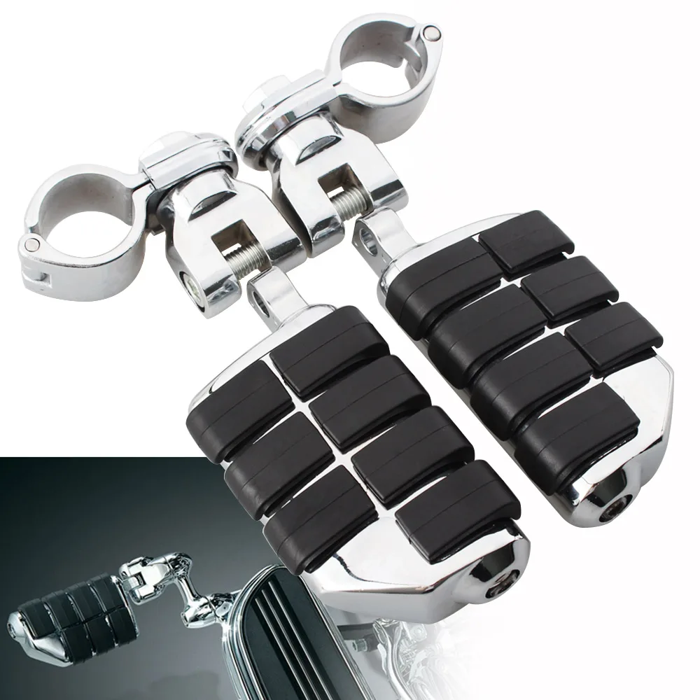 Мотоциклетные хромированные подножки Highway Footrests Clevis крепление подножки w/1-1/" зажимы для Harley Chopper кафе гонщик
