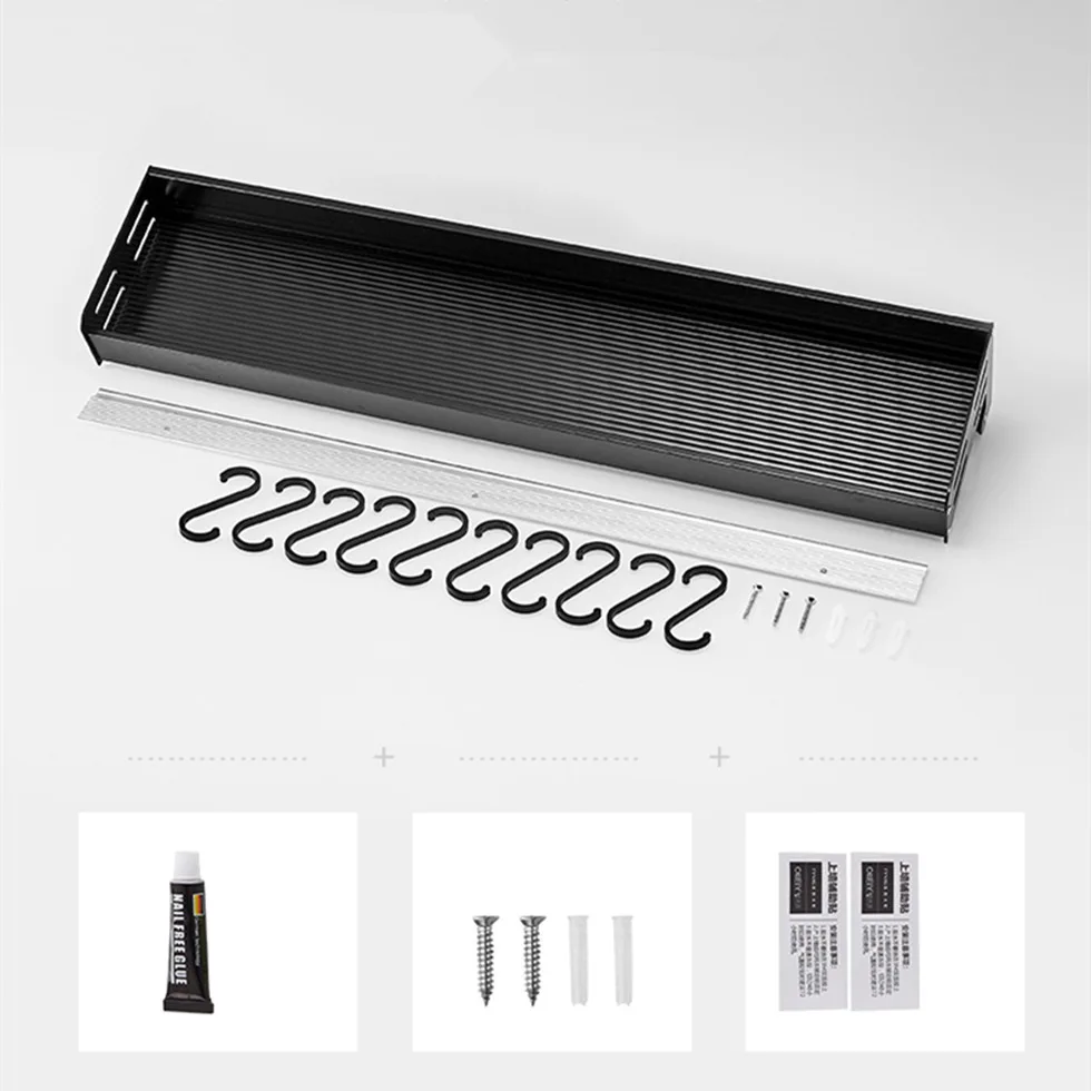 Черная кухонная стойка алюминиевый сливной крючок настенный