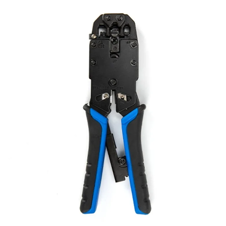 

Ratchet Type 4p8p Network Clamp Three Use Cable Crimping Pliers Save Labour Crystal Head Crimping Pliers