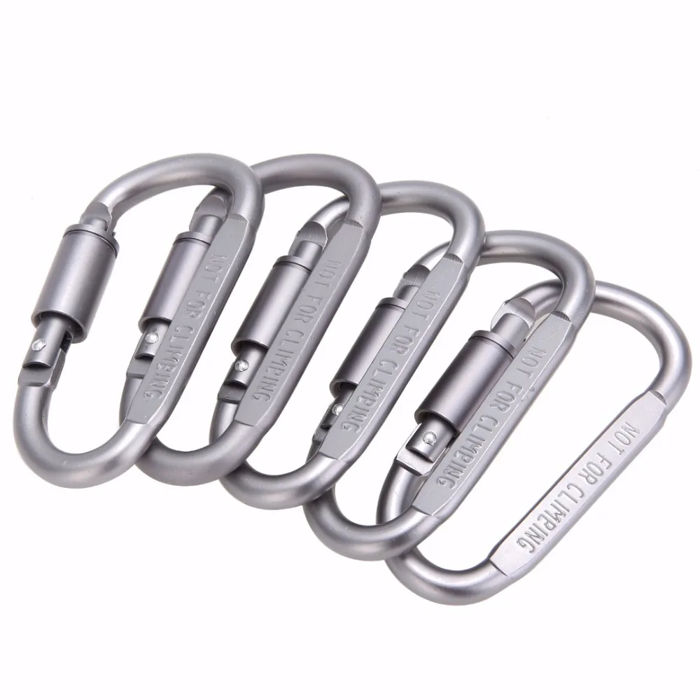 

5 Pcs/Lot Mayitr Metal Aluminum Outdoor Tools Climbing Carabiner Hook Clip Snap Key Ring Camping Sport Keychain Entertainment