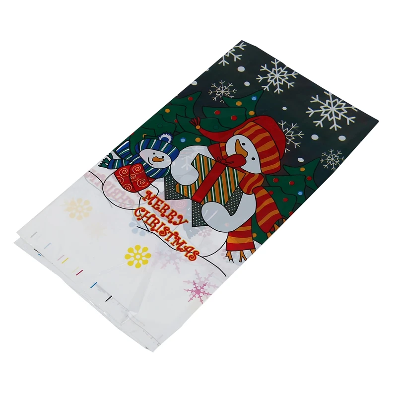 New-Christmas Disposable Tablecloth Festive Rectangle Oblong Table Cloth Xmas Tableware Dining Kitchen Table Cover 110*180cm