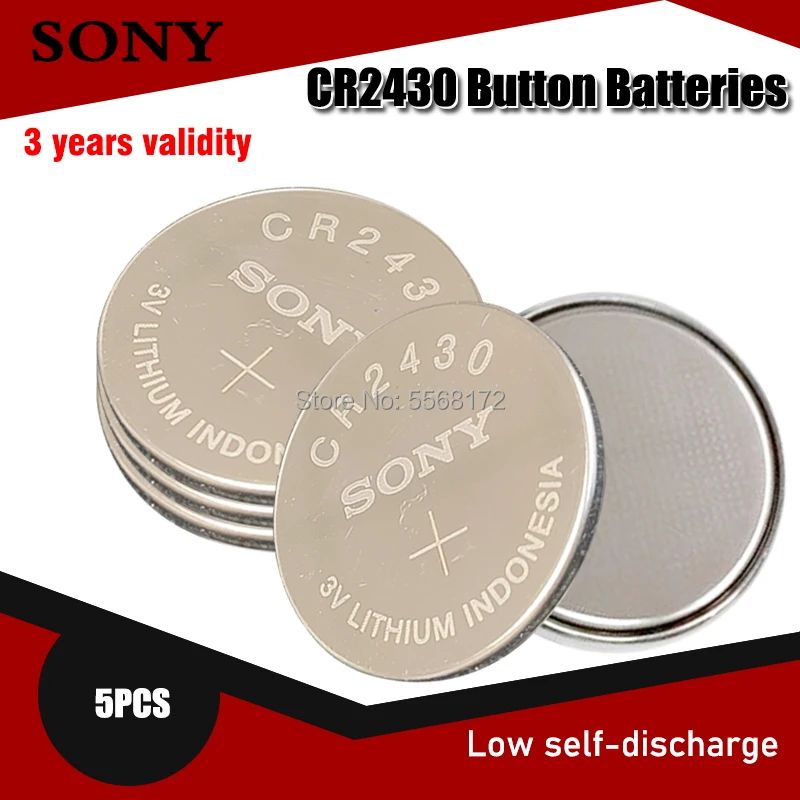 5pcs 100 Original Sony CR2430 DL2430 CR 2430 3V Lithium Battery For