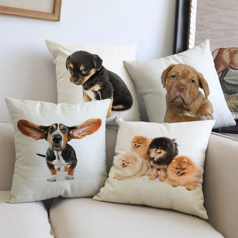 Cute-Puppy-Animal-Pet-Breed-Dogs-Dachshund-Corgi-Pomeranian-Shepherd-Labrador-Bulldog-Pillow-Case-Home-Shop