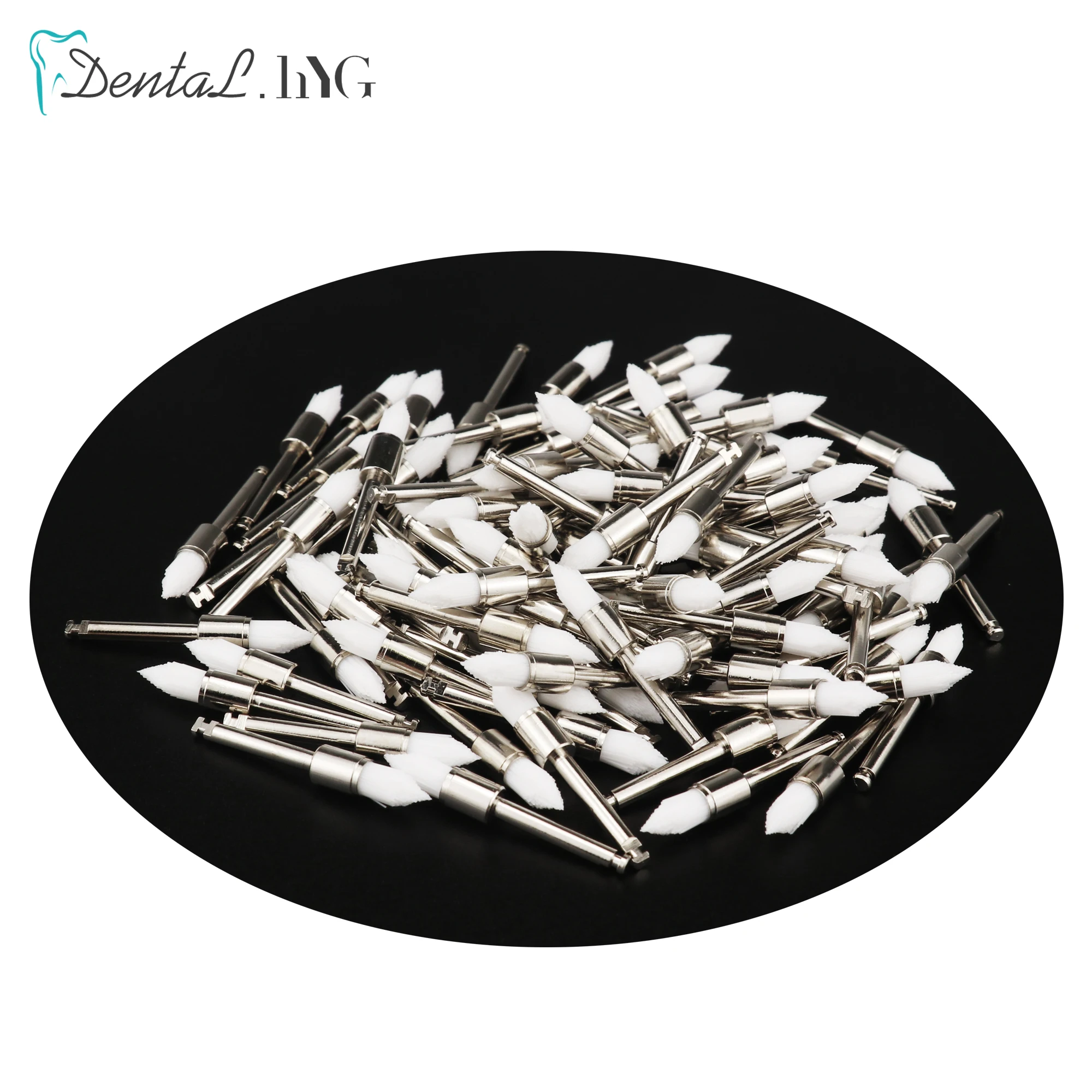 100 Teile/beutel Dental Polieren Pinsel Prophy Pinsel Nylon Borsten Gummi Flache Polierer Oral Reinigung Zähne Bleaching Zubehör – Detail 6