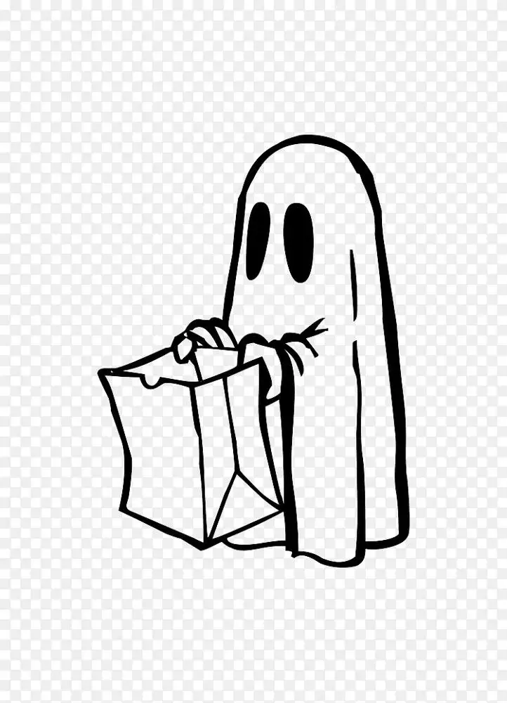 黑白艺术万圣节剪贴画-鱼丸汤