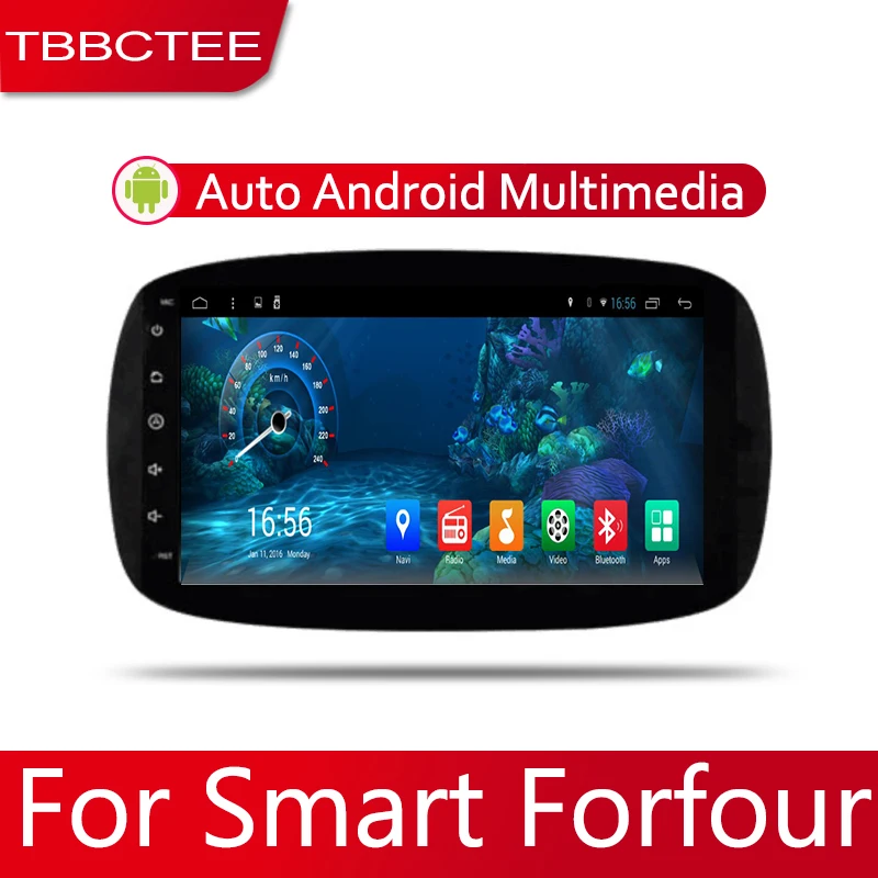 Discount 2din Car multimedia Android Autoradio Car Radio GPS player For Smart Forfour 2014~2019 Bluetooth WiFi Mirror link Navi 2