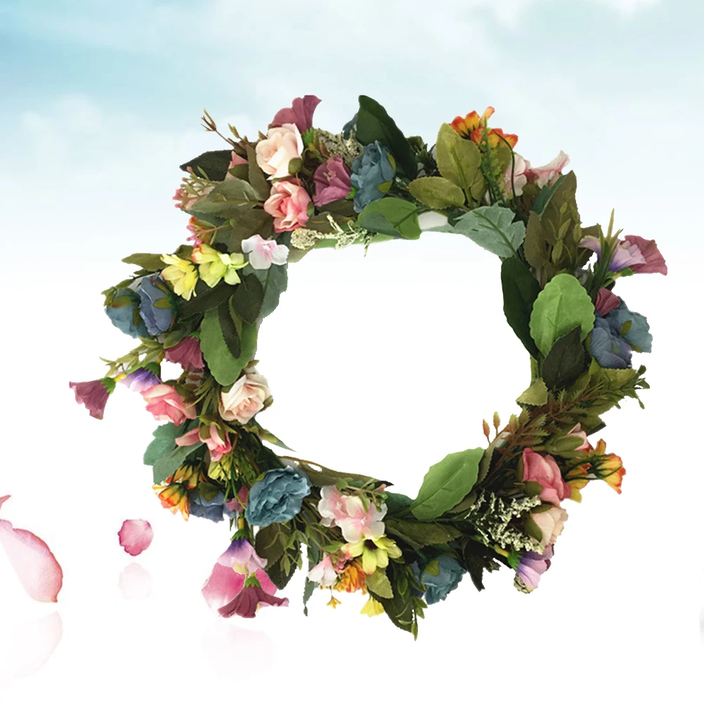 Cloth Simulation Flower Wreath 36 X 36 X 3.5cm Christmas Garland Door Decoration Party Props For Festival Costume
