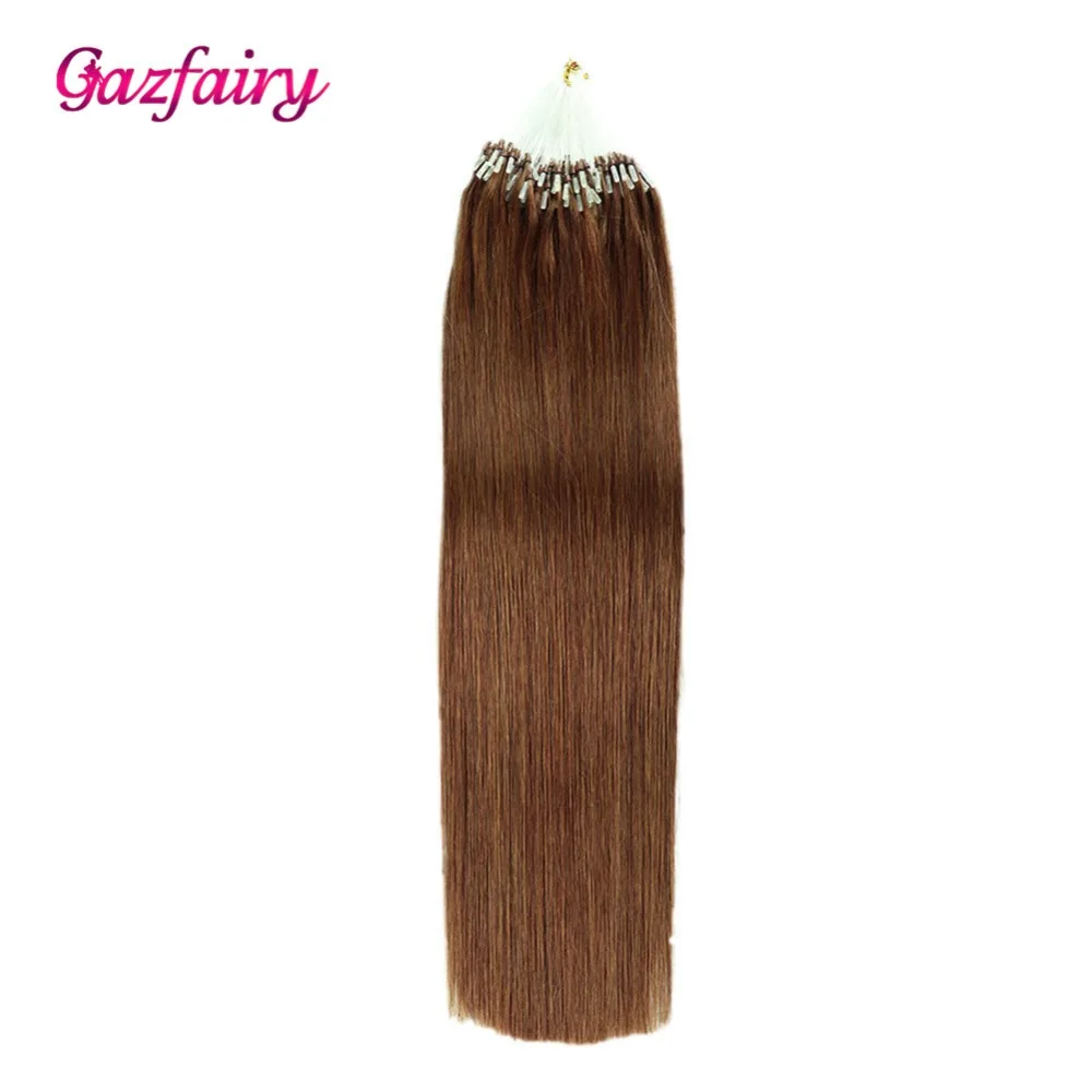 Gazfairy 1" 18" 2" 22" 1 г/локон 100 г прямые волосы на микро кольцах чистый цвет человеческие волосы на микро-бусинах натуральные волосы remy для наращивания