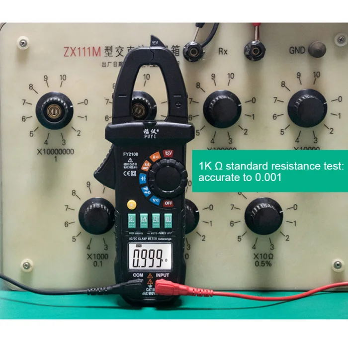 FY2108 цифровой клещи мультиметр Вольтметр Амперметр 600A AC/DC Ом Напряжение Ток тестеры метр GHS99
