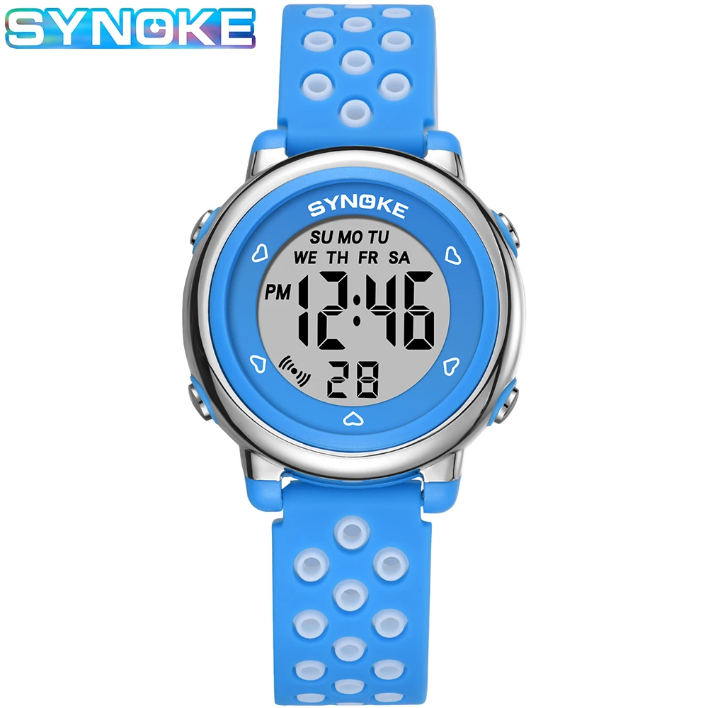 SYNOKE Fashion Children's Watch Hollow Out Band Waterproof Alarm Clock LED Watches Multi-function Kids Watches for Kids Reloj afbeelding