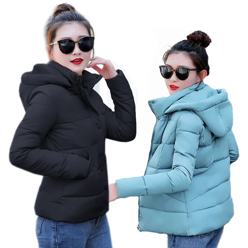 

Korean-style Short Small Cotton-Padded Jacket Loose-Fit Cotton-padded Clothes Women's 2019 Winter New Style Thick Coat Hooded do