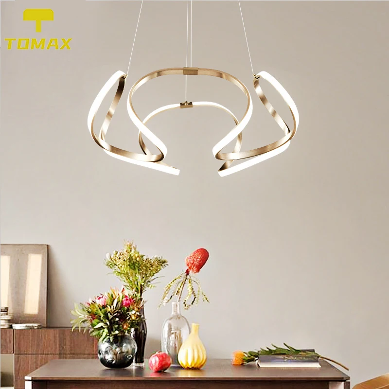 

[Remote Control] TOMAX 3 Colors Changing and Dimming Light Luxury Chandelier Led Lamps Modern Minimalist Personality Living Room