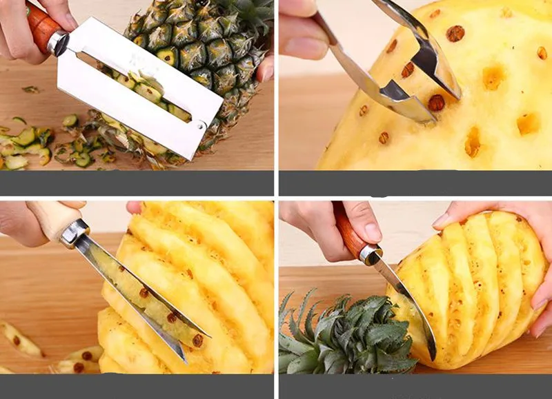 HIFUAR 4 шт./компл. ломтерезка для ананаса фруктовые мельницы ананас арбуз режущие инструменты посуда для выпечки многофункциональная деревянная Handel