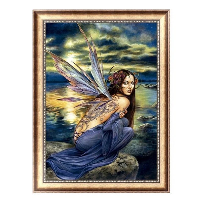 Angel By The Sea Diy 5D алмазная вышивка Фея крестиком комплект домашнего декора эльф - Цвет: Angel By The Sea