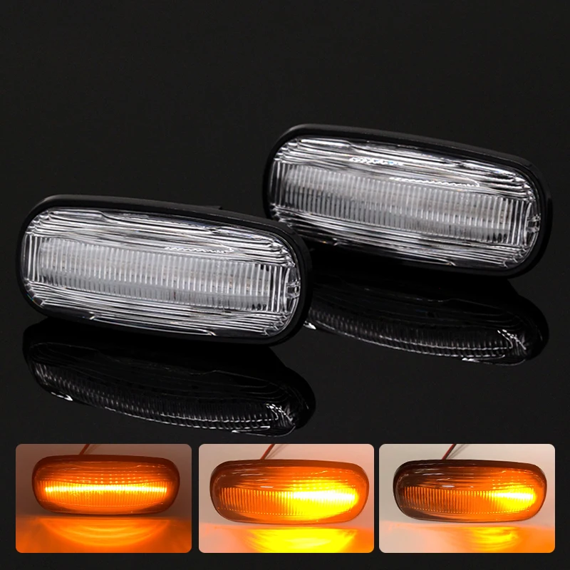 Smoke cover SUNKIA светодиодный, боковой, габаритный фонарь для Land Rover Defender Td5/freelander/Discovery2 идеально подходит для динамического сигнала поворота автомобиля - Испускаемый цвет: Smoke cover