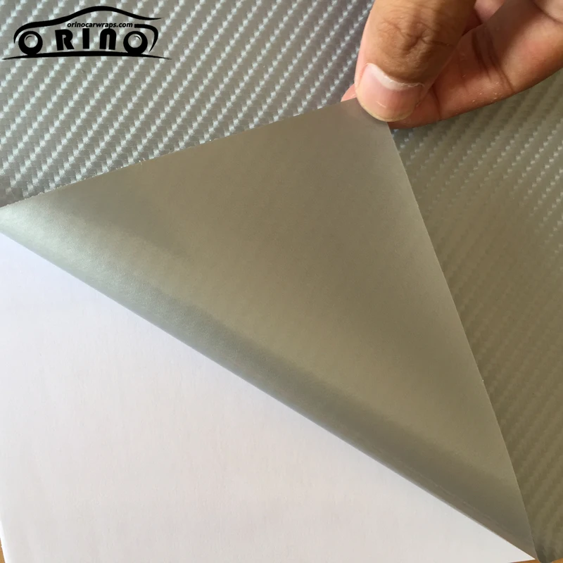 Silver 4D Carbon Fiber Vinyl Film-3
