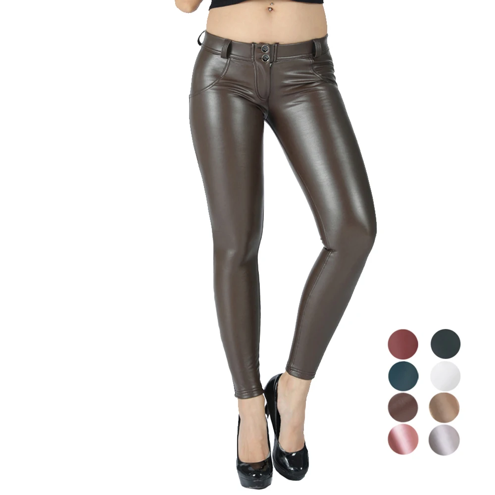 Melody Brown Pants Leather Look 