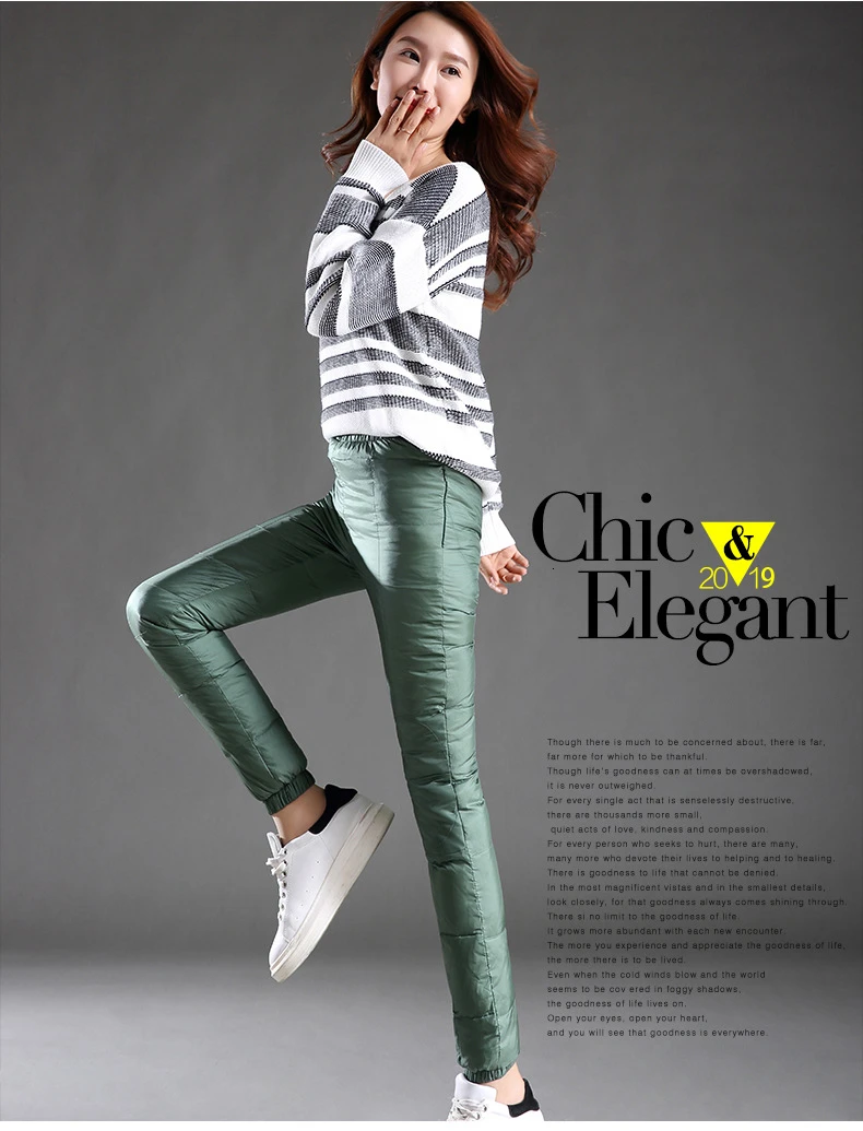 Winter Women Pants Outdoors Down Pants High Waist Thickening Warm Pants For Women Trousers Female