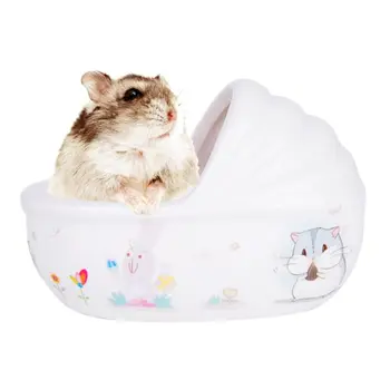 

Cute Ceramics Pet Hamster Bath House Bathroom Tub Sauna Toilet Sand Room Rat Hideout Nest for Small Animal Cleaning Supplies