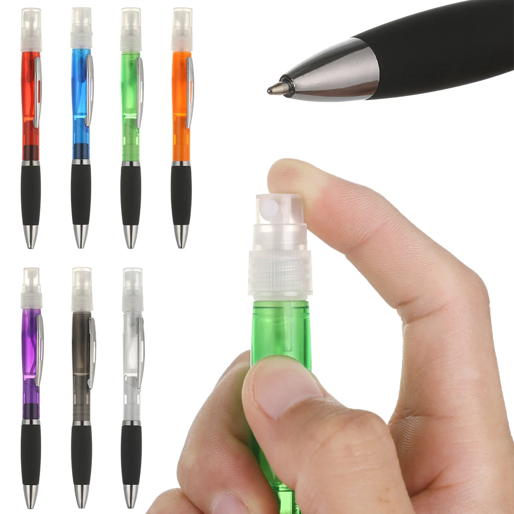 

1Pc Spray Balpen Ontsmettingsmiddel Pen Plastic Mini Draagbare Reizen Hervulbare Parfum Fles Spray Gel Pen Writing tools