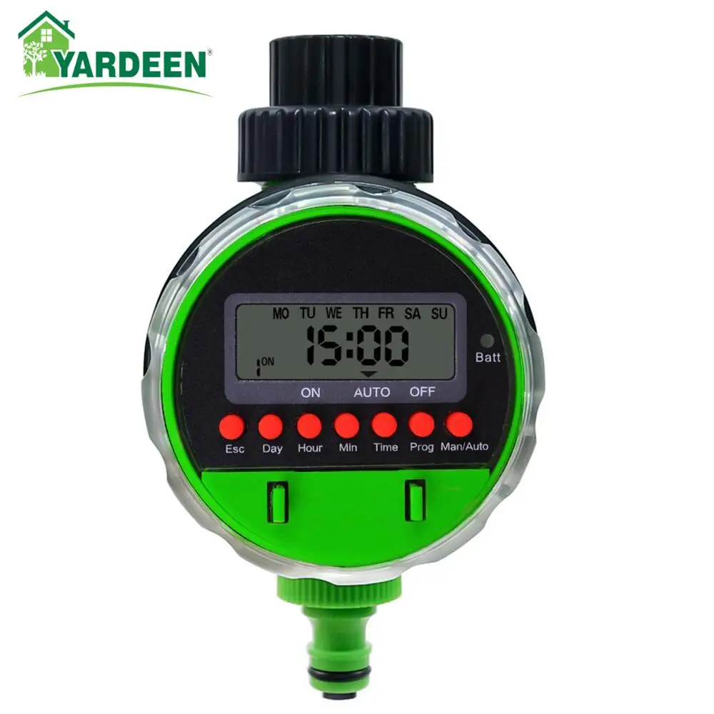 Новое поступление Yardeen садовый шаровой клапан орошения воды таймер автоматическая программа орошения контроллер полива зеленый
