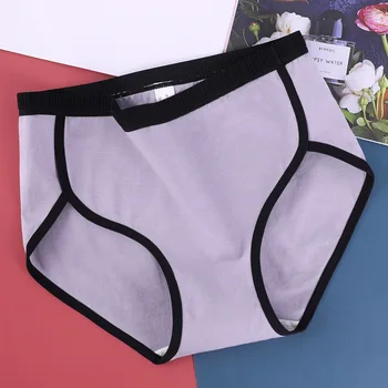 

Women's Mid Waist Cotton Panties Seamless Patchwork Briefs Underwear Underpants Intimates 4018