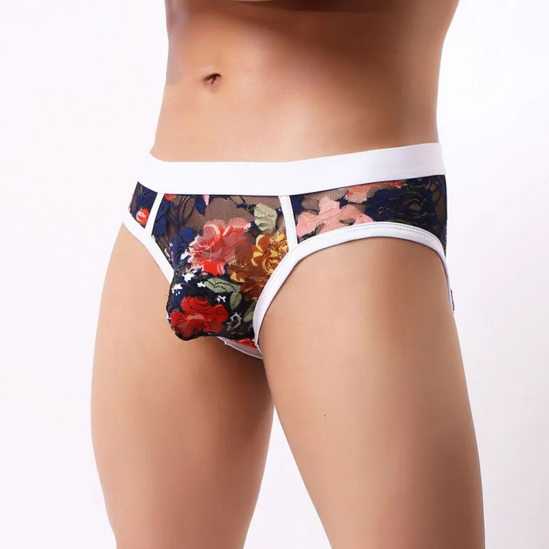 Lace Print 3 Laamei мужские сексуальные дышащие короткие мужские комфортные трусики нижнее бельё хлопковые трусы шорты Cueca Мужское нижнее белье, мужские трусы - Цвет: Lace Print 3
