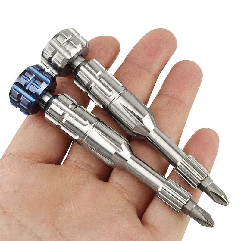 

Titanium Alloy EDC Screwdriver Disassembly Outdoor Riding Tools Gadget Cross Bit Titanium Screwdriver