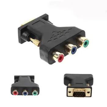 

New Arrival VGA RCA Adapter 3RCA Video Female To HD 15 Pin VGA Converter Style Component Video Jack Adapter