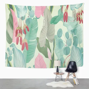 

Boho Tapestry Tropical Plants Foliage And Red Maple Home Dorm Decor Large Tapestry Wall Hanging Blanket For Living Room Bedroom