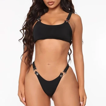 

Mossha Bandeau sexy bikini set Sports women's swimsuit vintage Buckle biquins 2020 mujer Push up swimwear bathing suit bathers