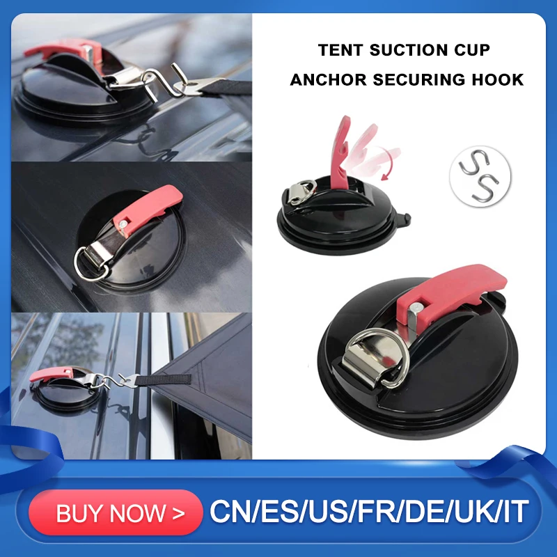 Outdoor Tent Suction Cup Anchor Securing Hook Car Side Awning Hook Tie Down Durable Heavy-duty Camping Tent Hook Accessory 1