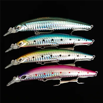 

Noeby 4pcs 110mm 18g fishing lure purple color minnow hard artificial bait deep fishing sinking for sea bass pike lures