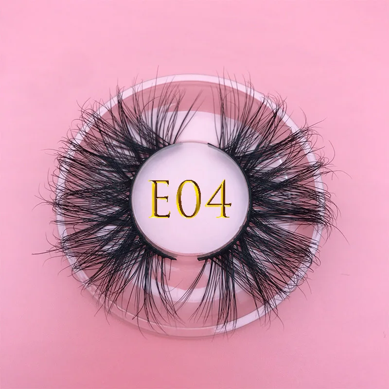 E04 round case 25 мм длинные MIKIWI норковые ресницы безжалостные ресницы 3D настоящая норка ручной работы многоразовые натуральные ресницы Популярные Накладные ресницы для макияжа - Цвет: E04 round case