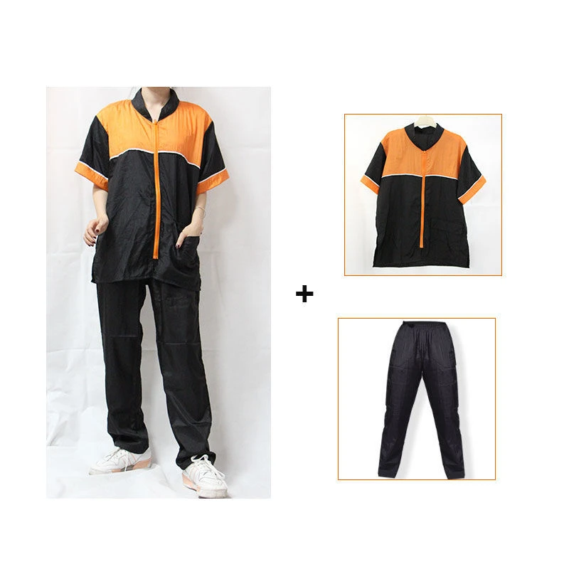 Pet Grooming Clothes Pet Shop Uniforms Blue Not Stained With Hair Gown Anti Static Smock  Anti Hair Trousers Cropped Pants Y0624 5