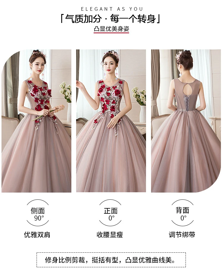 Quinceanera Gowns V-neck Flower Appliques Ball Gown Party Prom Formal Quinceanera Dresses Plus Szie Vestito Quinceanera