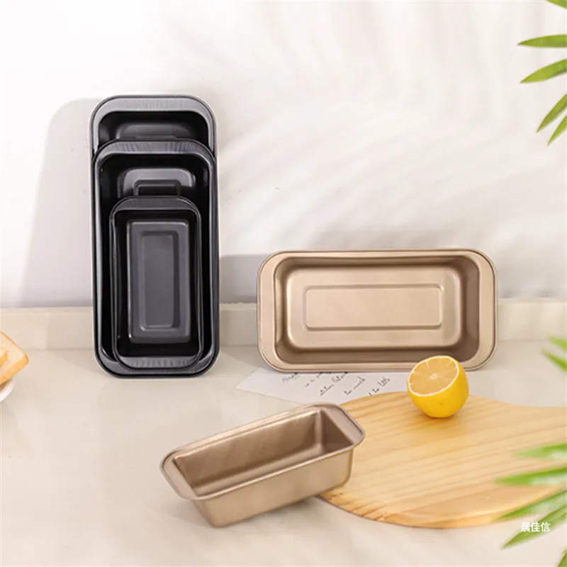 Golden Carbon Steel Cake Mold Rectangular Toast Baking Pan Bakeware Fondant Pastry Tray Dessert Bread Tool | Дом и сад