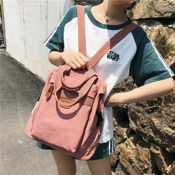 

2019 Female Korean Simple Girl Backpack Campus Style Student School Bag Outdoor Travel Backpack Mochila Mujer Sac A Dos