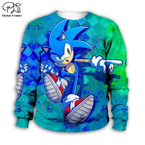 Kids sweatshirts Детский комплект; толстовки с капюшоном с 3d принтом «Супер Соник» для маленьких девочек; толстовка с рисунком ежика; пальто; уличная одежда для мальчиков; детская футболка с рисунком; штаны - Цвет: Kids sweatshirts