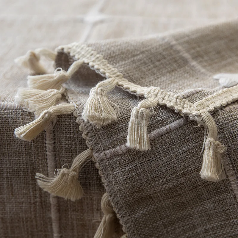 plaid table cloth tablecloth Imitation cotton fringed rectangular Dining Table Cover coffee table cloth tablecloths mantel