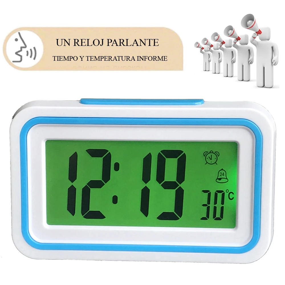 Digital Spanish Talking Alarm Clock Speaking Time And Temperature For Kid Children Bedroom Wake Up Clocks Aliexpress Digital Spanish Talking Alarm Clock