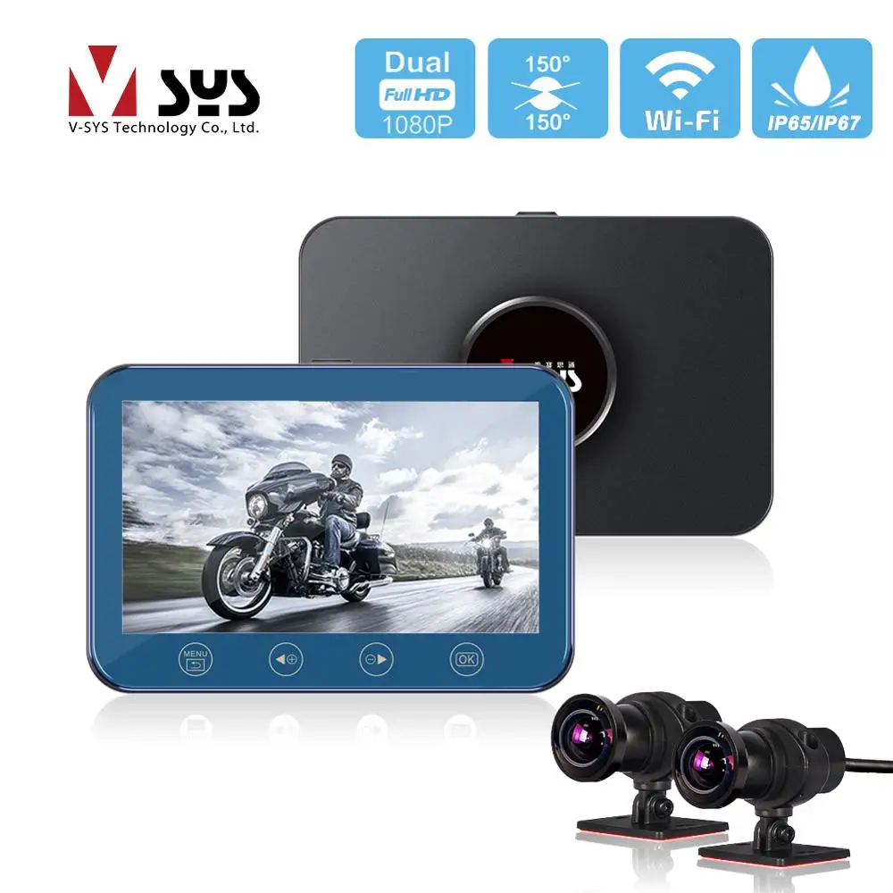 SYS VSYS Dual 1080P SONY IMX307 WiFi мотоциклетный видеорегистратор DVR 4,5 ''lcd полный корпус Водонепроницаемая камера переднего и заднего вида SYS VSYS Dual 1080P SONY IMX307 WiFi мотоциклетный видеорегистратор DVR 4,5 ''lcd полный корпус Водонепроницаемая камера переднего и заднего вида