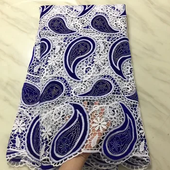 

High Quality French Lace Fabric 2020 Latest African Guipure Lace Fabric with Embroidery Stones Cord Lace for Dress PL2931