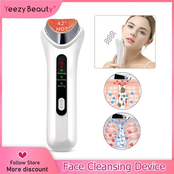 

Face Cleansing Device Deep Pore Purification Vibration Warm Massage Ion Importing instrument Face Lifting Skin Tightening