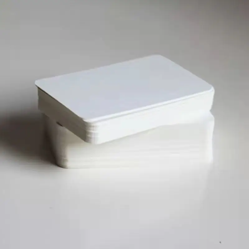 Pvc 0.76mm Thick White Blank Business Card Printing Waterproof handwriting Double sided Message postcard 100 pcs/lot