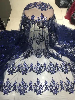 

African Tulle Lace Fabric 2020 Guipure Embroidery Nigerian Laces Fabric Bridal High Quality French With Stones Tulle Lace Fabric