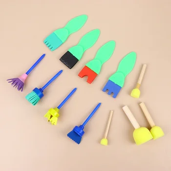 

16 Pcs/1 Set DIY Art Painted Sponge Brushes Stamp Accessories Colorful Early Educational Drawing Painting Art Material for Baby